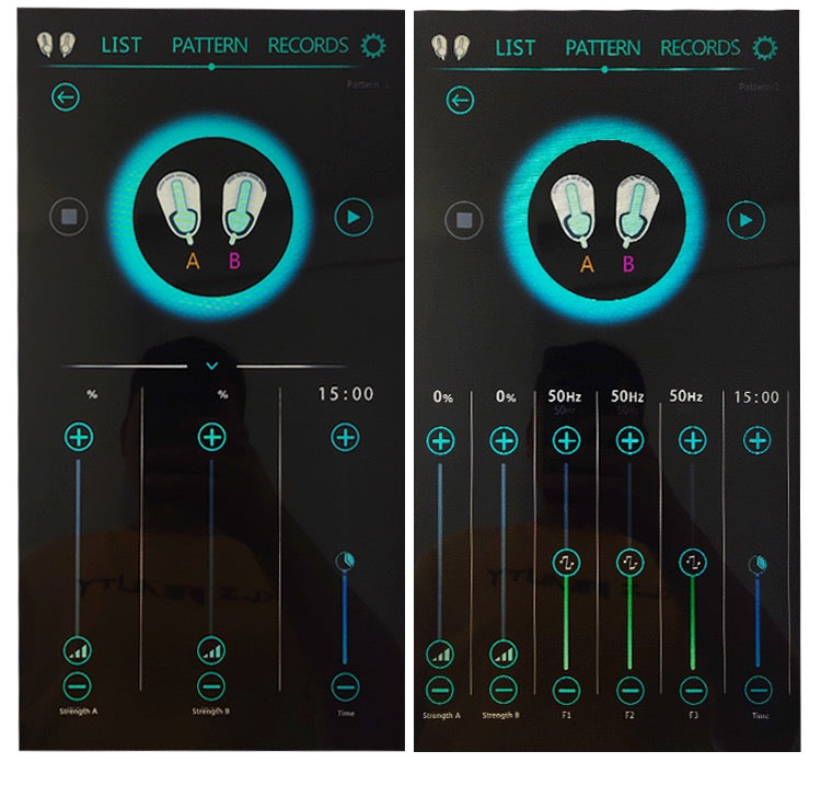 Emszero body sculpting machine touch control display screen , list, pattern, records